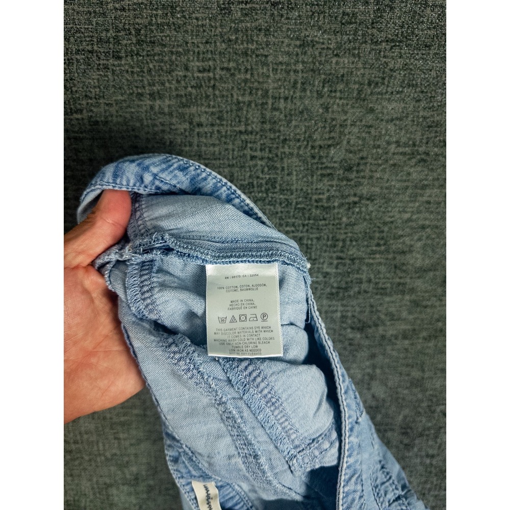 Pilcro Wide Leg Bell Bottom Patch Pocket Jeans Womens 29/30 Light Blue Denim Boh - Picture 6 of 9